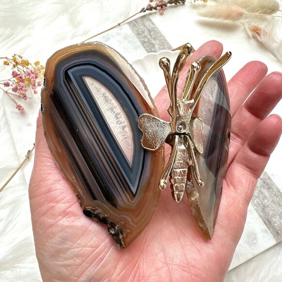 Beautiful Agate Butterfly | Agate Slices | Agate Butterfly Figurine - Picture 6 of 8